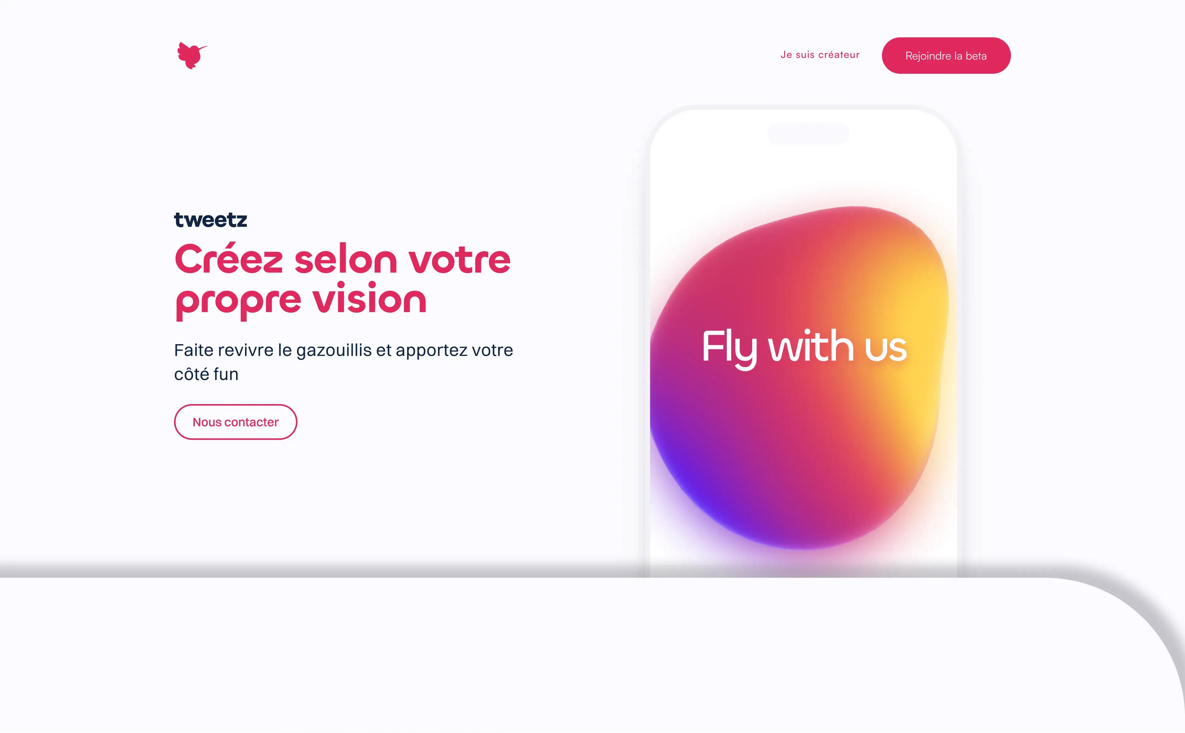 Aperçu du projet Réseau social Tweetz